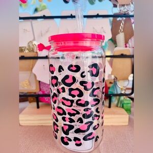 16 oz Pink Leopard Print Cup